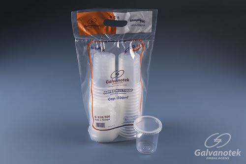 Embalagem Galvanotek Linha Simplific PP Pote Redondo com Tampa - Ref: G 310/500 SF