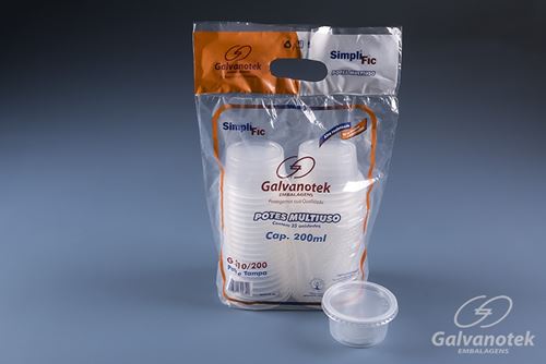 Embalagem Galvanotek Linha Simplific PP Pote Redondo com Tampa - Ref: G 310/200 SF